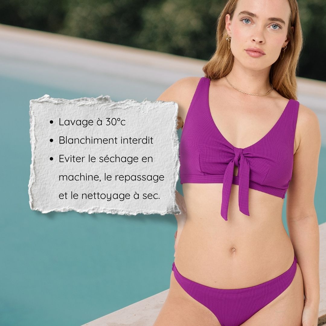 Haut de maillot de bain post-opératoire violet Malou-Bain-Elia Lingerie