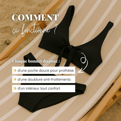 Haut de maillot de bain post-opératoire noir Malou-Bain-Elia Lingerie
