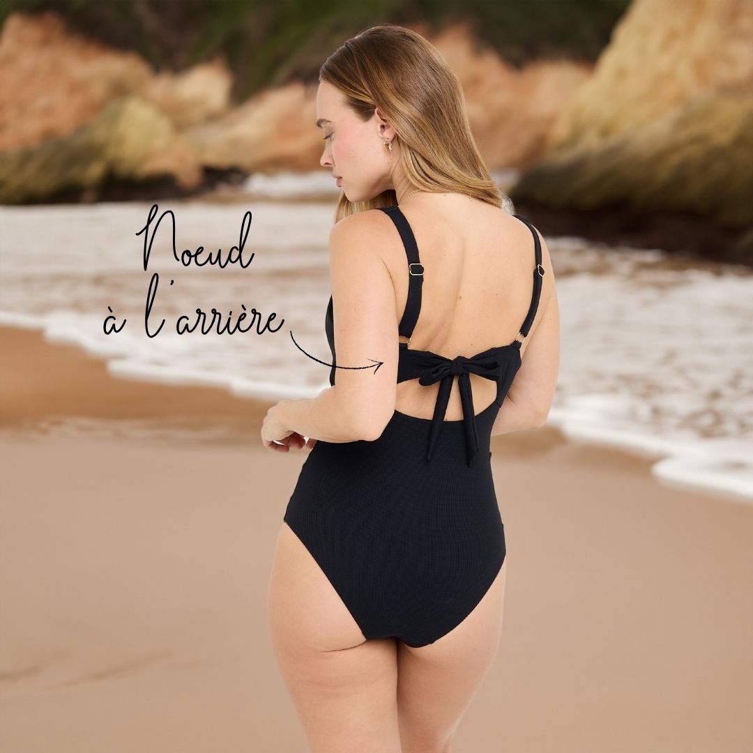 Maillot de bain 1 pièce post-opératoire noir Malou-Bain-Elia Lingerie